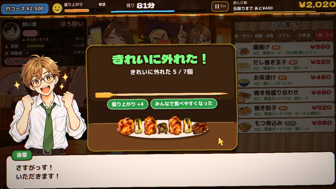 串外しの結果画面