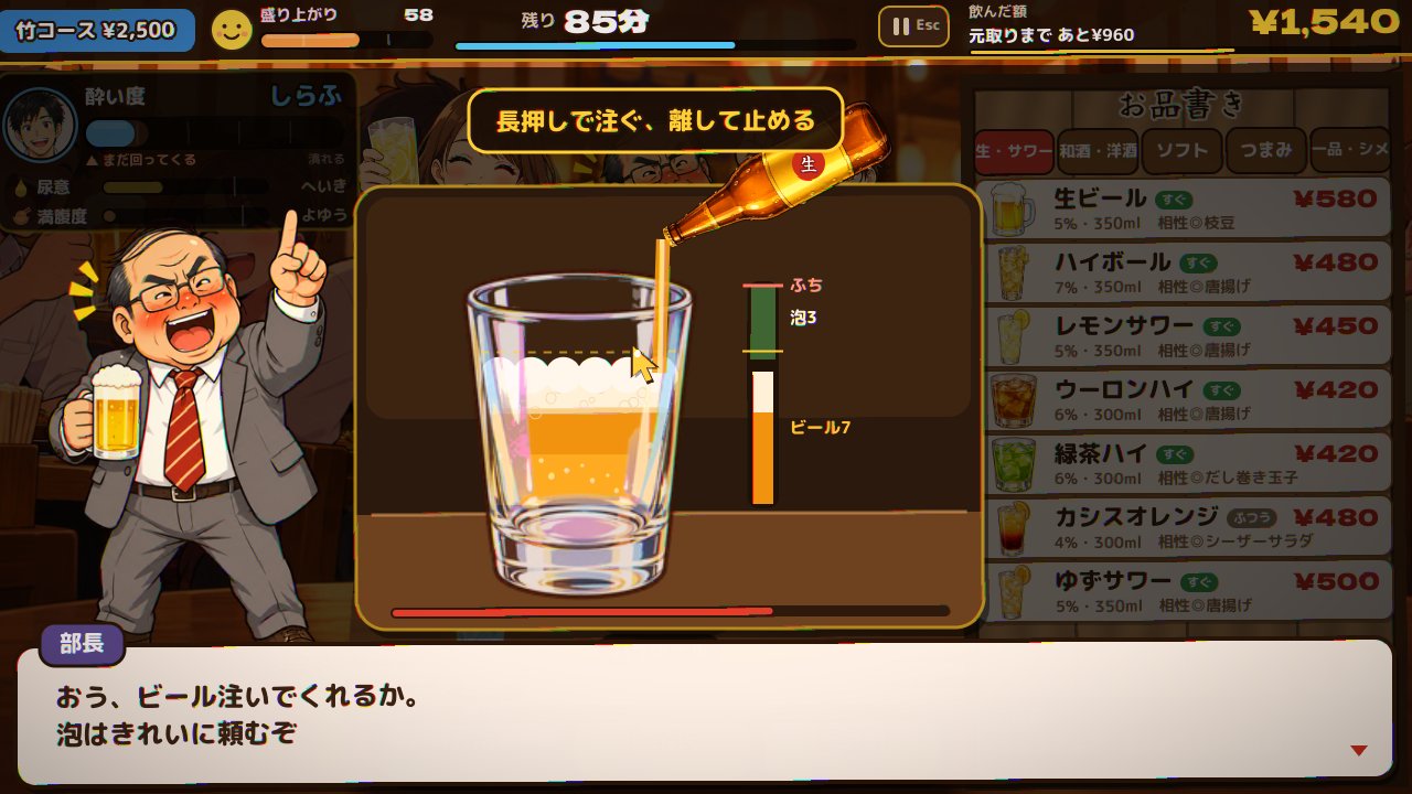 ビールの注ぎあい
