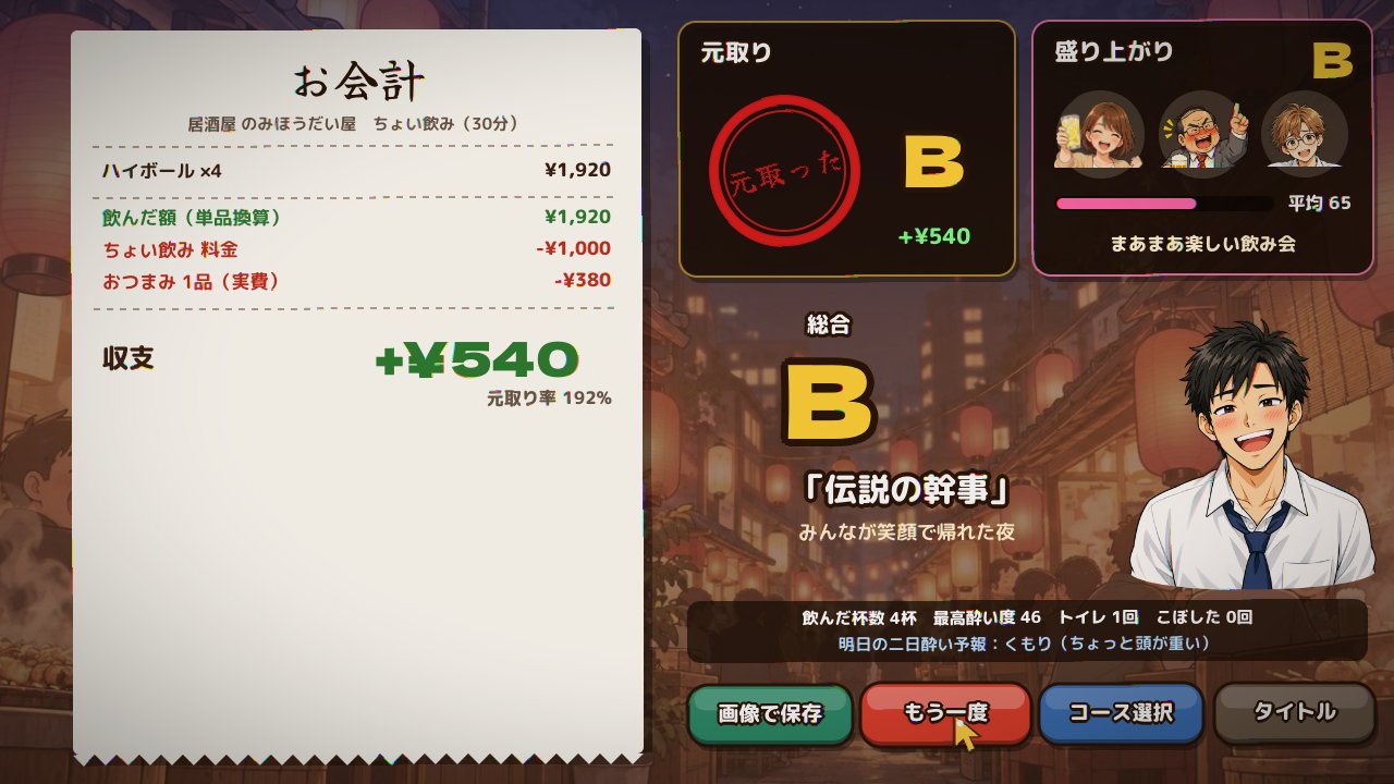 お会計（結果発表）