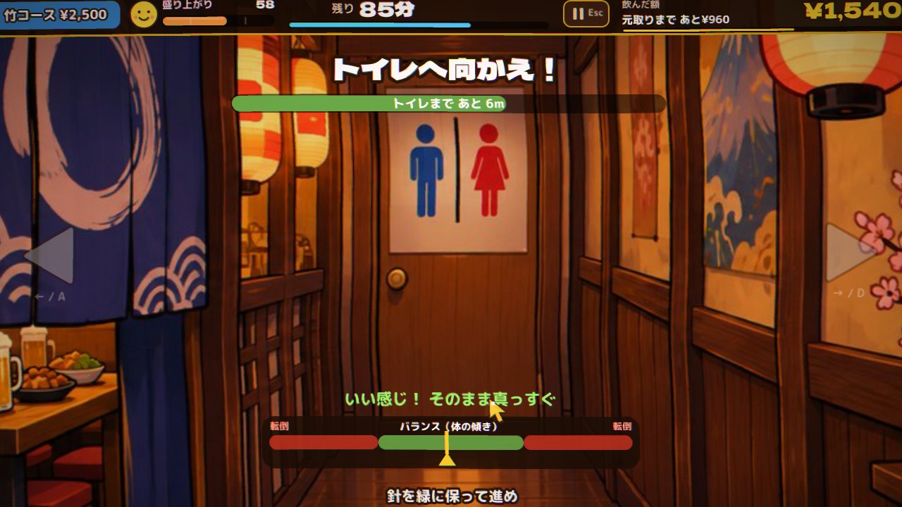 トイレまでの千鳥足